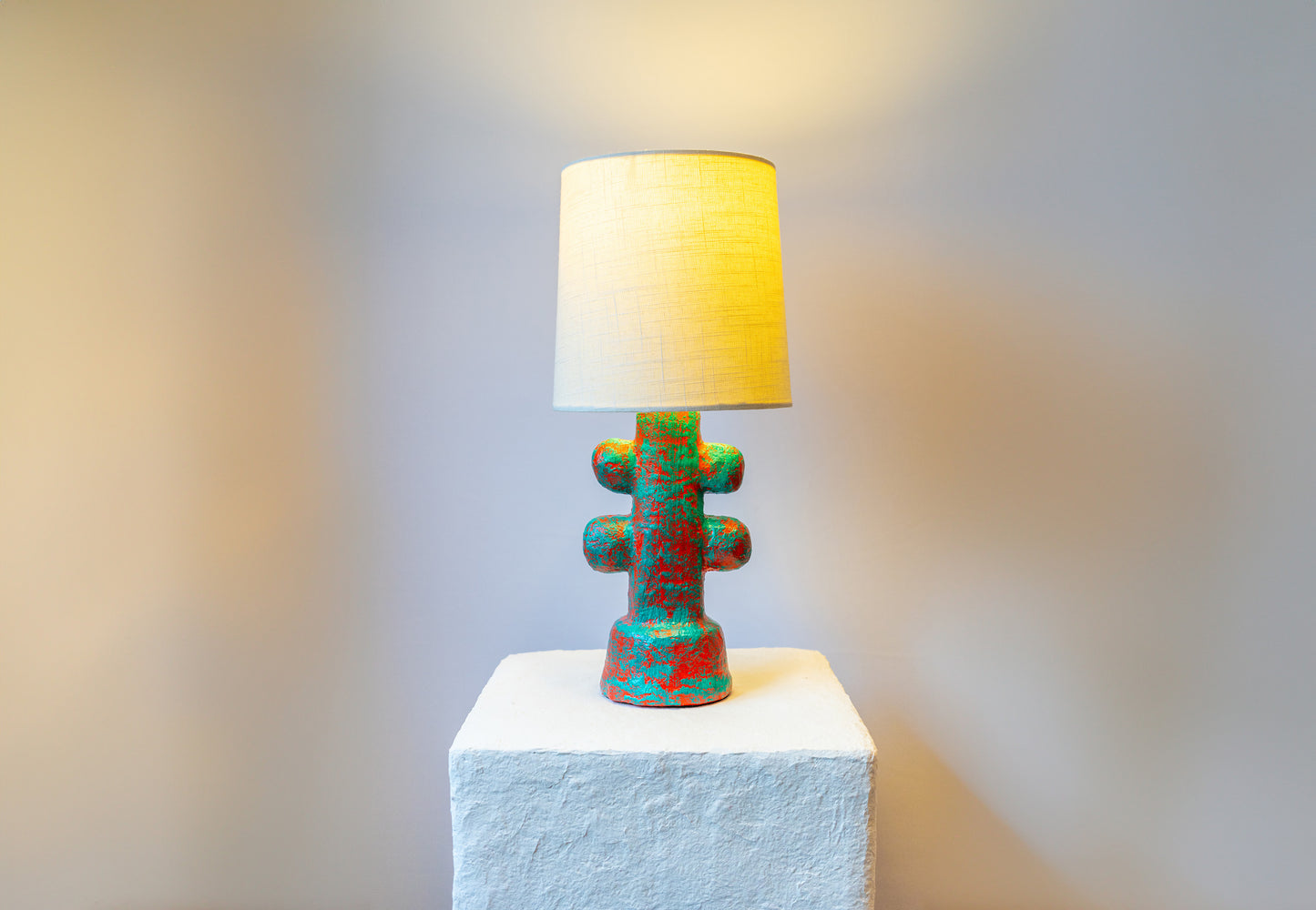Red and Teal Four Bubble Lamp