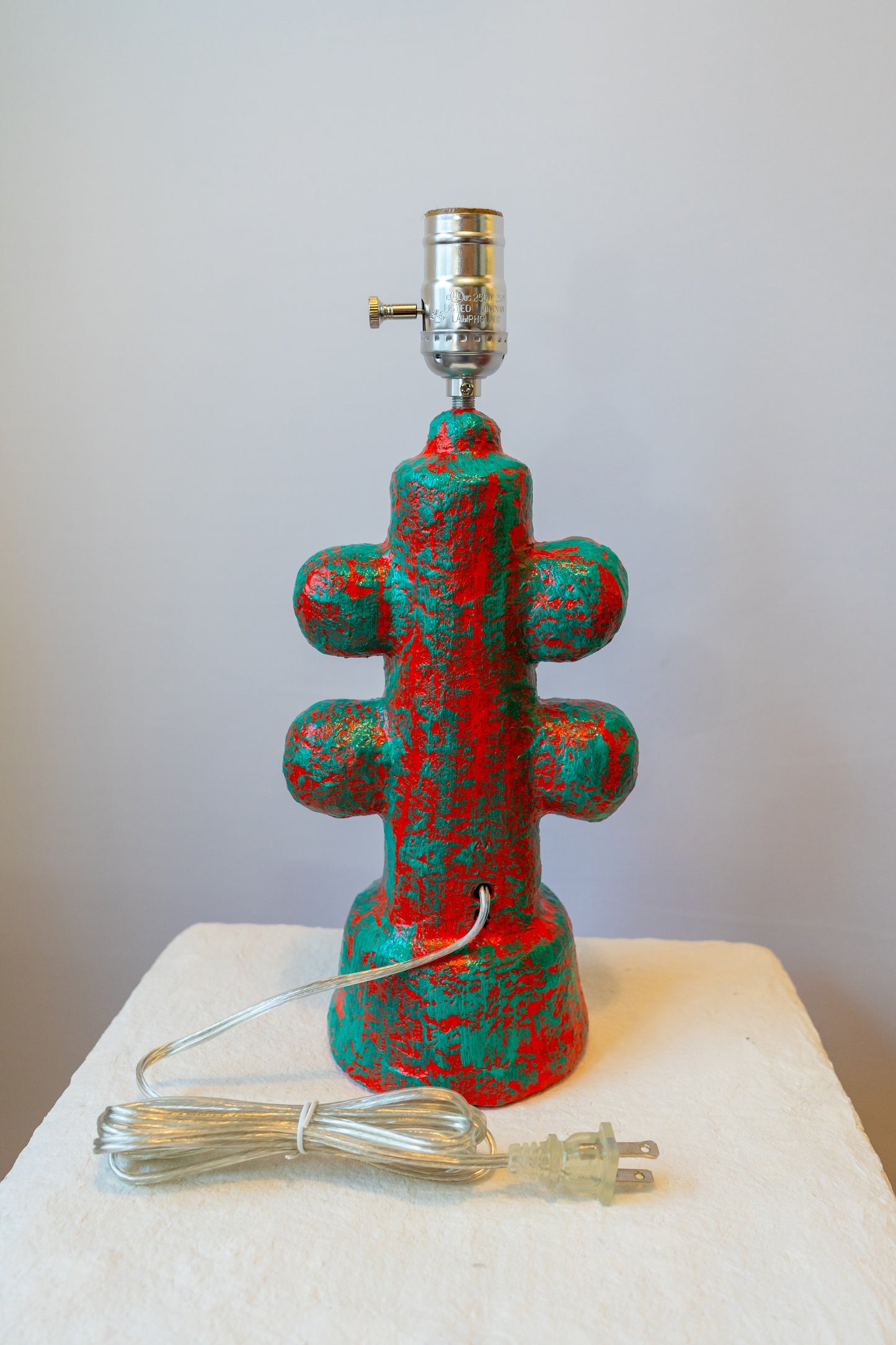 Red and Teal Four Bubble Lamp