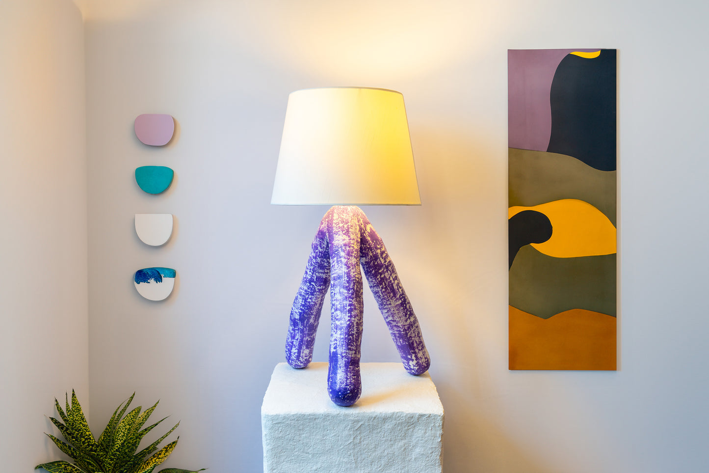 Purple Tripod Lamp