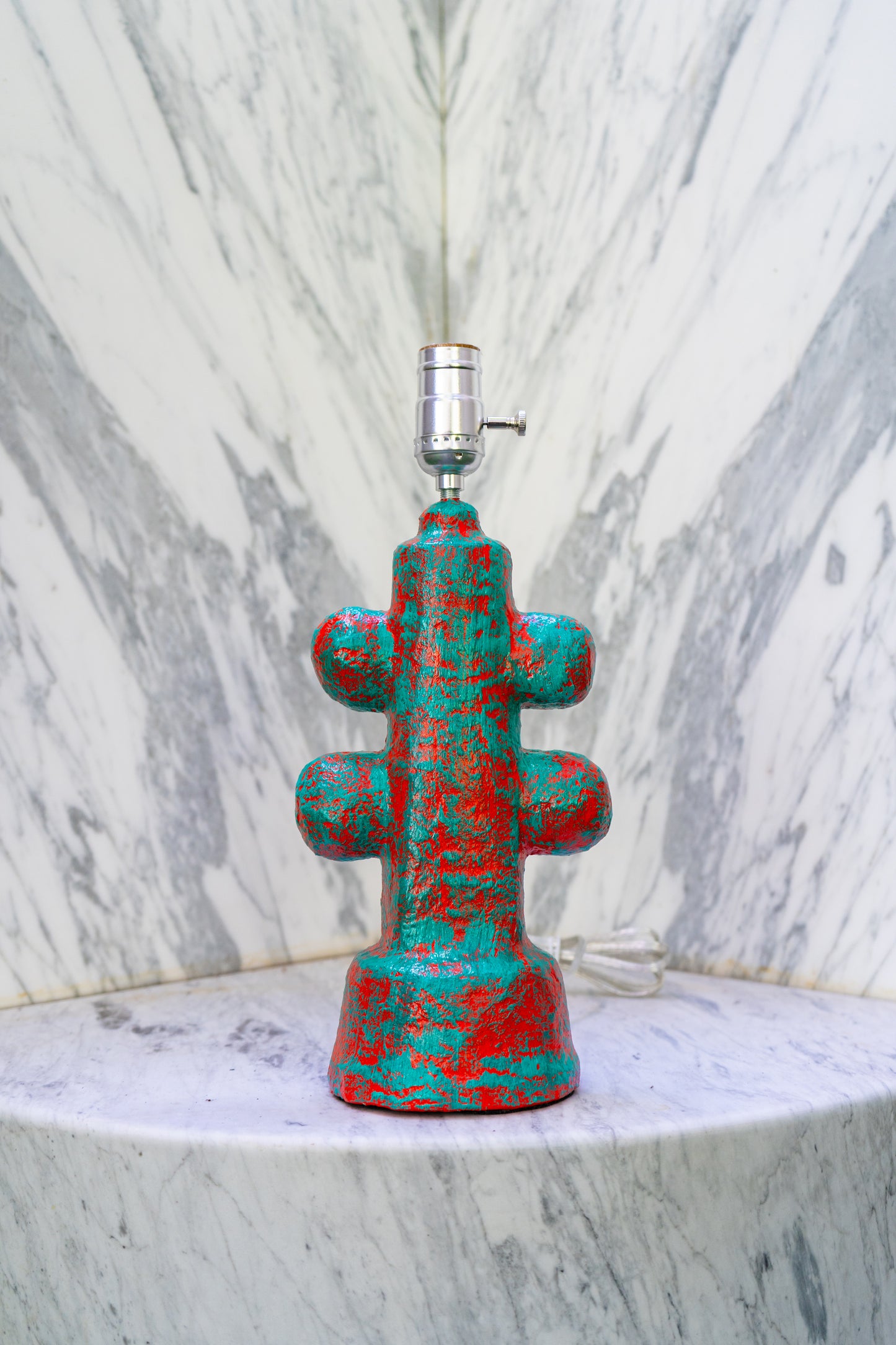 Red and Teal Four Bubble Lamp